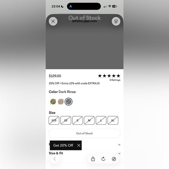 Athleta Lunar Sheen Shirt medium dark gray active workout button up casual NWOT - Picture 9 of 9